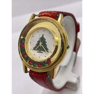 Vintage Holiday Christmas Womens Quartz Fashion Watch Works New Battery!
